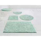 My Home Badematte »Jos«, Höhe 22 mm, rutschhemmend beschichtet, fußbodenheizungsgeeignet-schnell trocknend, Badematten in Pastell-Farben, Badteppich als 3 teiliges Set erhältlich, grün