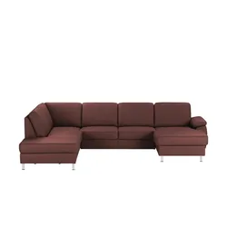 meinSofa Wohnlandschaft mit Sitz- und Rückenbezug aus Leder Kathi , rot , Maße (cm): B: 309 H: 86 T: 235