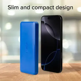SBS Powerbank fast charge mit 10.000 mAh und 2 USB Hellblau