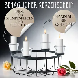 Marrakesch Orient & Mediterran Interior Moderne Deko Adventskranz Kerzenständer Weihnachtsdeko Usha schwarz