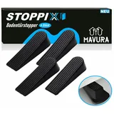 MAVURA Bodentürstopper STOPPIX Türstopper Türkeil Boden Türpuffer Kunststoffkeil Fensterkeil, Kunststoff Tür Stopper Türhalter rutschfest Fensterstopper [4er Set] schwarz