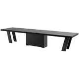 designimpex Esstisch Design Konferenztisch Tisch HEG-111 Hochglanz XXL ausziehbar 160-412cm schwarz