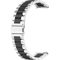 König Design Sport Ersatz Armband für Huawei Watch GT 3 42mm Edelstahl Band Loop Farbe:Silber Schwarz