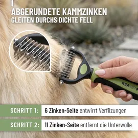 reavet Hundebürste Unterwollbürste Grün S-M