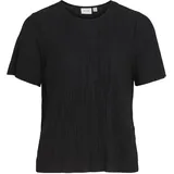 VILA Viplisa O-Neck S/S Top Schwarz S
