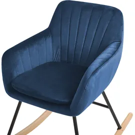 Beliani Schaukelsessel LIARUM Samtstoff 0 x 0 x 0 cm Blau
