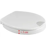 ADOB Novara Plus Duroplast WC Sitz Erhöhung 5 cm mit Absenkautomatik, bis 250 kg belastbar, bequem Sitzen und Aufstehen durch erhöhte Sitzposition