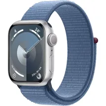 Apple Watch Series 9 GPS 41 mm Aluminiumgehäuse silber, Sport Loop winterblau One Size