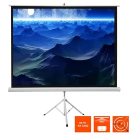 Celexon basic Stativ-Leinwand 120" | 220x220 cm 1:1 | mobile transportable 4K, Full-HD Leinwand | Beamerleinwand mit Stativ für Heimkino- und Büropräsentationen | Blitzschneller Aufbau in 3 Schritten