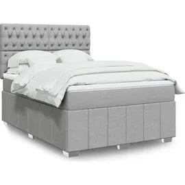 vidaXL Boxspringbett 140 x 200 cm Hellgrau
