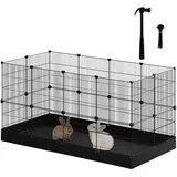 EUGAD Freilaufgehege 140 x 71 x 71 cm schwarz