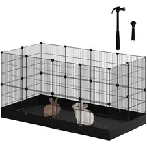 EUGAD Freilaufgehege 140 x 71 x 71 cm schwarz