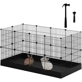 EUGAD Freilaufgehege 140 x 71 x 71 cm schwarz