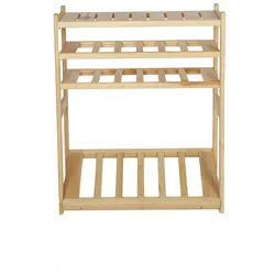 PROREGAL Getränkekisten- & Weinregal SPREEWALD HxBxT 86x70x33cm 12 Flaschen auf 2 Ebene + 1 Ebene für Kisten + Ablage Massives Kiefernholz Natur