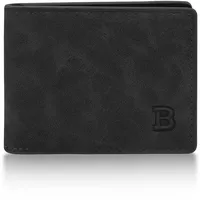 Energather Herren Geldbörse, PU-Leder Herren-Geldbörsen Mens Wallets mit Mehreren Kartenfächern für Männer, Portable Portemonnaie Herren Geldbeutel Herre mit Reißverschluss für Bargeld(schwarz)