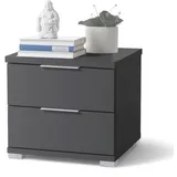 Stella Trading SMILLA Nachttisch in Graphit - Moderner Nachtschrank mit Schubladen und viel Stauraum - 46 x 43 x 42 cm (B/H/T)