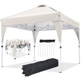 Ej.Victor Pavillon Faltbar 3 x 3 m wasserdicht Faltpavillon Gartenzelt Partyzelt Pop-Up Klicksystem UV-Schutz 50+ Metall-Verstrebungen, atmungsaktivem Dach inkl. Rolltasche, Khaki