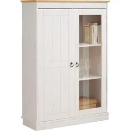 Home Affaire Highboard HOME AFFAIRE "Indra", gelb (weiß, honig), B:85cm H:120cm T:32cm, Massivholz, Sideboards, Highboard, Vitrine, Breite 85 cm, aus massiver Kiefer