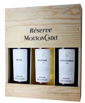 Geschenkset 3 fl. - Mouton Cadet Réserve Panache - Baron Philippe de Rothschild