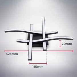 B.K.Licht LED Deckenleuchte, Schwarz