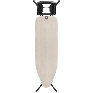 Brabantia Bügelbrett B, 124 x 38 cm, Dst-Mulde solide Denim grau, schwarz, B:46,2cm T:70cm, Bügelbretter, Fairtrade-zertifiziert