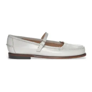 Sebago für Damen. 76113JW Weiße Pop Leder Ballerinas (38), Wohnung, Schnalle, Lässig, Klassisch