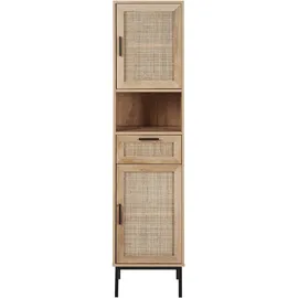 Beliani Rosell Badezimmerschrank 40 x 165 x 36 cm Hellbraun