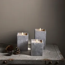 Star Trading LED Kerze Flamme Cem 16,5 cm grau