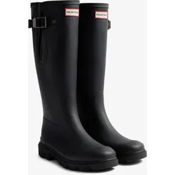 Gummistiefel HUNTER "DOWNPOUR ADJUSTABLE BOOT", Gr. 43, schwarz, Synthetik, sportlich, Schuhe