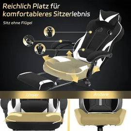 Woltu BS83ws Gaming-Stuhl Weiß