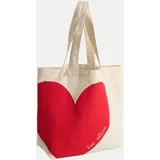 Opus Alentine Shopper Baumwolle Beige/Rot