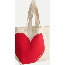 Opus Alentine Shopper Baumwolle Beige/Rot