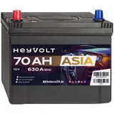 Starterbatterie HeyVolt ASIA Autobatterie A70L 12V 70Ah 630A/EN Pluspol Links