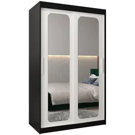 abiks möbel Schwebetürenschrank Promo 120 x 200 x 62 cm Schwarz/Weiß