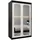 abiks möbel Schwebetürenschrank Promo 120 x 200 x 62 cm Schwarz/Weiß