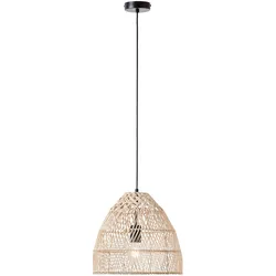 BRILLIANT Pendelleuchte "Minster", beige (natur, weiß), Ø 35cm H: 120cm, Lampen, Hängelampe 35cm natur/weiß