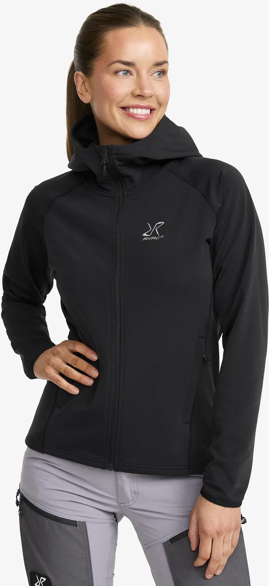 Evolution Light Stretch Fleece Hoodie Damen Black, Größe:L - Damen > Oberteile > Fleece & Midlayers - Schwarz