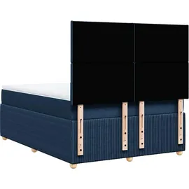 vidaXL Boxspringbett mit Matratze Blau 140x200 cm Stoff