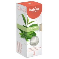 Bolsius Raumduft: Grüner Tee - 45 ml Diffuser mit Rattanstäbchen - Bolsius True Scents (1 Stück)