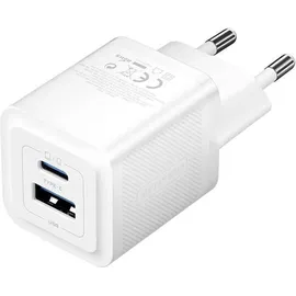 Vention 2-Port USB A) GaN Ladegerät Eu-stecker Weiß