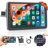 Hikity 2+64GB 10 Zoll Autoradio Android 13 mit Navi Android Autoradio Bluetooth mit Mirror Link für iOS/Android Radio Auto Radio Touch Display 1 Din mit USB SWC Mic + Rückfahrkamera