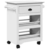 vidaXL Küchenwagen BODO Weiß 67,5x45x80 cm