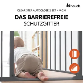 hauck Türschutzgitter Clear Step Autoclose 2 Set 9 cm, Dark Grey​