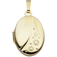 Medallionanhänger JOBO "Anhänger Medaillon oval", gelb (gelbgold 585), Schmuckanhänger, Damen, Gelbgold 585, 585 Gold