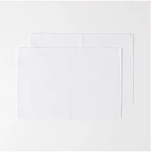 Homescapes 2er-Set weiße Tischsets Baumwolle gerippt, Platzsets rechteckig aus Stoff, waschbare Platzdeckchen