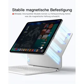 Inateck NeoMagic Magnetische Tastatur Hülle für iPad Air 13 Zoll / iPad Pro 12,9 Zoll Weiß