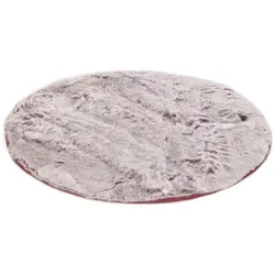 Fellteppich TOM TAILOR HOME "Furry" Gr. 9, lila (beere), H:25mm Ø:90cm, Kunstfaser, Teppiche, Fellteppich, Kunstfell, Hochflor, extrem weiche Haptik
