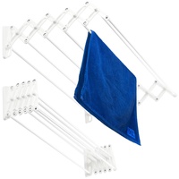 KADAX Wandwäschetrockner 60cm, Wäscheständer für Wandmontage, Ausziehbarer, platzsparender Trockner für Handtücher, Klappbare trockenleine mit 6 Sprossen
