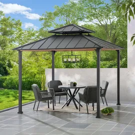 Sunjoy Stahl Gazebo Pasu - 300cm x 300cm, anthrazit