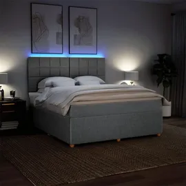 vidaXL Boxspringbett 180 x 200 cm Hellgrau